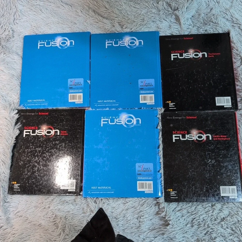 Lot‎ Of 6 Science Fusion Teacher Edition Houghton Mifflin Hardcover Homeschool